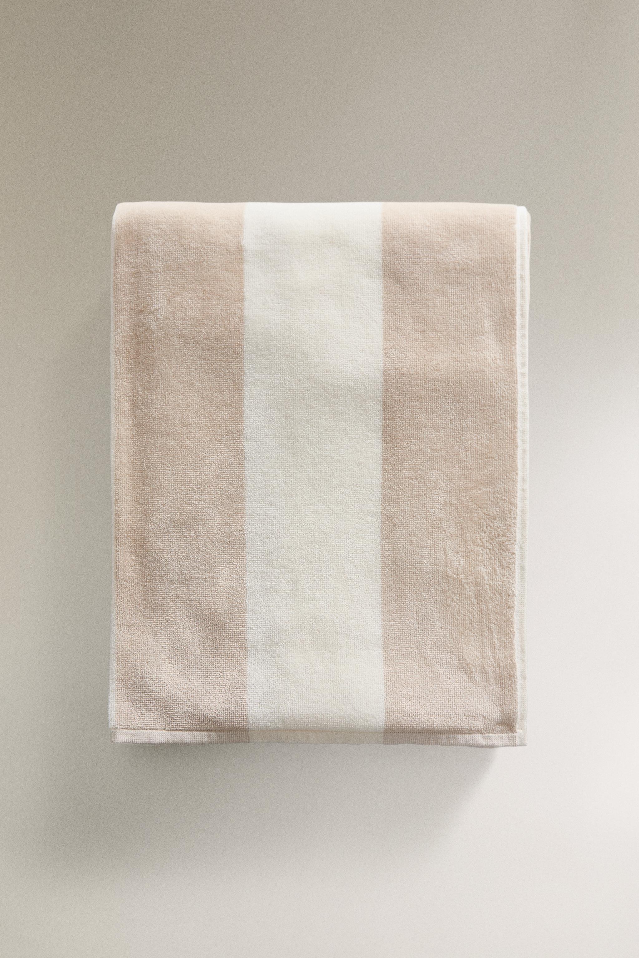 WIDE STRIPE VELOUR BEACH TOWEL